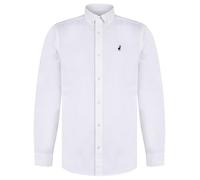 Kensington Eastside Men's Cotton Twill Button Down Collar Long Sleeve Casual Shirt Bright White