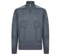 Kensington Eastside Men's 'Denzel' Knit Lined Quarter Zip Funnel Neck Knitted Jumper Grey