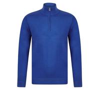 Kensington Eastside Men's Funnel Neck Quarter Zip Knitted Jumper Amparo Blue