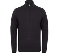 Kensington Eastside Men's Funnel Neck Quarter Zip Knitted Jumper Charcoal
