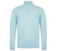 Kensington Eastside Men's Funnel Neck Quarter Zip Knitted Jumper | Lightweight, Long Sleeve, Soft & Smooth Acrylic Cashmilon Knit