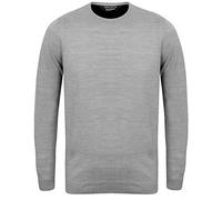 Kensington Eastside Men's Houston Plain Crew Neck Knitted Jumper - Light Grey Marl - XXL