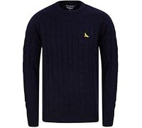Kensington Eastside Men's Murph Cable Knit Crew Neck Jumper - Ink Navy - XXL