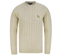 Kensington Eastside Men's Murph Cable Knit Crew Neck Jumper - Oatgrey Marl - XXL