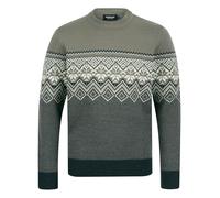 Kensington Eastside Men's Nordic Fair Isle Style Knitted Crew Neck Jumper Dark Grey Marl