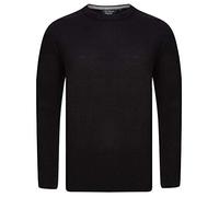 Kensington Eastside Men's Plain Regular Fit Crew Neck Jumper - Jet Black - XL