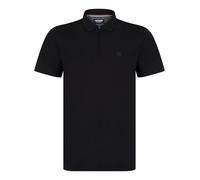 Kensington Eastside Men's 'Wells' Cotton Jersey Polo Shirt with Zip Fasten Collar Jet Black