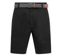 Kensington Eastside Mulligan Cotton Twill Chino Shorts with Woven Belt in Jet Black L