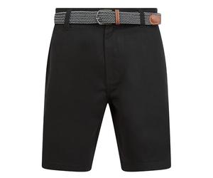 Kensington Eastside Mulligan Cotton Twill Chino Shorts with Woven Belt in Jet Black XL