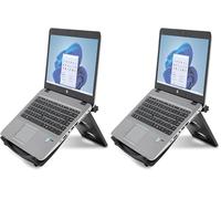 Kensington Easy Riser portable ergonomic laptop stand, for 12 inch - 17 inch devices, height adjustable with SmartFit system, for better cooling and air circulation, Black, 60112 (Pack of 2)