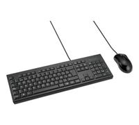 Kensington K75452ES - KM100 EQ Wired Keyboard and Mouse Set for Desktop and Laptop PC, Splash-proof Design, Compatible with Windows and Mac, QWERTY ISO, Black