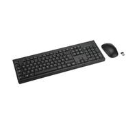 Kensington KM270 EQ Rechargeable Wireless Full Size Keyboard and Ambidextrous Silent Mouse Combo for PC and laptop, 2.4GHz & BT 5.0 wireless, spill-proof design - QWERTY ISO Layout - Black K75560UK