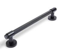 Kensington Knurled Door Pull Handle - 300mm - Matte Black - Designer Levers