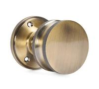 Kensington Knurled Mortice Door Knob - Antique Brass - Internal - Designer Levers