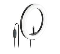 Kensington Light K87653WW ProVC L1000 Bicolour Ring With Webcam Mount Adjustable Colour Temperature USB-A Cable Black