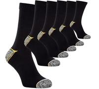 Kensington® Men’s Black Organic Cotton Cew Socks - Lightweight, Cushioned, Breathable Dress Socks for Work & Everyday Wear (6-Pack)