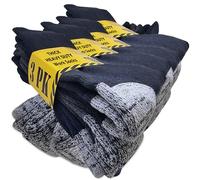 Kensington® Mens Socks - Work Socks for Men 9-12 Heavy Duty (Mens Socks 9-11 Multipack) - Bamboo Thick Black Cotton, For Work Boots, Safety Boots, Hiking - UK 6-11 12 Pack
