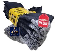 Kensington® Mens Socks - Work Socks for Men 9-12 Heavy Duty (Mens Socks 9-11 Multipack) - Bamboo Thick Cotton For Work Boots, Safety Boots, Hiking - (UK Big Foot 11-14) 3 Pack