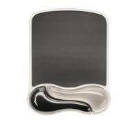 Kensington Mouse Mat with Wrist Rest - Ergonomic duo gel wrist support for computer / laptop use with laser and optical mice. Anti-slip comfortable mouse mat with cool gel - Grey (62399)