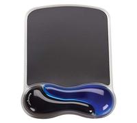 Kensington Mouse Mat with Wrist Rest - Ergonomic duo gel wrist support for computer / laptop use with laser and optical mice. Anti-slip comfortable mouse mat with cool gel - Blue (62401)
