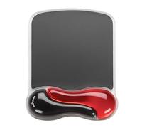 Kensington Mouse Mat with Wrist Support - Ergonomic Duo Gel mouse mat, compatible with laser and optical mice for comfort when at computer, laptop, office, PC, gaming - Red/Black (62402)