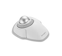 Kensington Orbit Wireless Trackball with Scroll Ring - White (K70991WW) | 40 mm ball, 400 to 1600 dpi in 4 steps, Bluetooth LE and 2.4 GHz, 128 bit AES encryption, detachable wrist support
