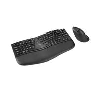 Kensington Pro Fit Ergo KM675 EQ Wireless Keyboard and Mouse, TKL Keyboard, Rechargeable Split Keyboard Ergonomic, Bluetooth & 2.4GHz up to 3 Device Connection, Programmable Keys, Black, K75492US