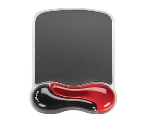 Kensington Red & Black Gel Ventilated Ergonomic Mouse Mat with Wrist Rest | Gel Mouse Pad with Built-In Cooling Ventilation Channel To Help Improve Comfort, Ideal Use with Laser & Optical mice