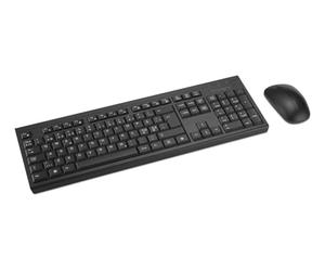 Kensington Rexel KM270 EQ Wireless Rechargeable Keyboard and Ambidextrous Silent Mouse Set for PC, 2.4GHz & BT 5.0, Splash Resistant, AZERTY ISO - Black K75560FR