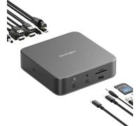 Kensington SD5010T5 EQ Thunderbolt 5 Dock, Triple 4K Monitor & Dual 8K Display Support, 140W PD, SD/MicroSD Card Readers, 2x Thunderbolt 5 Ports, Ethernet & USB-A 3.2 Gen 2 - Space Grey (K35231EU)