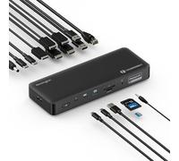 Kensington SD5910T DisplayLink Docking Station Thunderbolt 4, Quad 4K for MacBook Pro/Air M1/M2/M3/M4 with Pro and Max Chipsets, 100W PD, HDMI/DP/TB4, SD/Micro SD Card Slots (K35233NA)