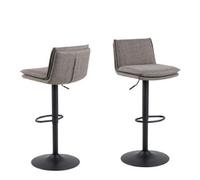 Kensington Swivel Bar Stool In Light Grey-Brown