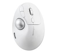 Kensington TB550 Wireless Trackball Mouse, Rechargeable Battery, Bluetooth(LE) & 2.4GHz Wireless Connections, Ergonomic Design, 4D Scroll Wheel, 128-bit AES Encryption, White-Silver (K72180WWVN)