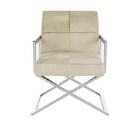 Kensington Townhouse Armchair - Grey Leather with Silver Metal