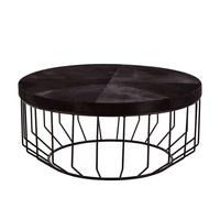 Kensington Townhouse Coffee Table - Round - Black Faux Fur