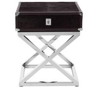 Kensington Townhouse Side Table - 1 Drawer - Square - Black Faux Fur