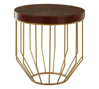 Kensington Townhouse Side Table - Round - Brown Leather
