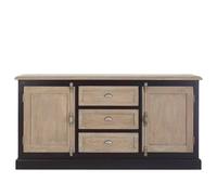 Kensington Townhouse Sideboard - 2 Door - Extra Large - Oak and Black - 180cm