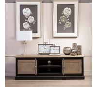 Kensington Townhouse TV Unit - 2 Door - Oak and Black