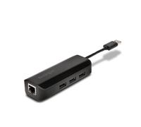 Kensington UA3000E USB 3.0 Ethernet Adapter & 3-Port Hub - Black