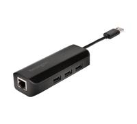 Kensington UA3000E USB 3.0 Ethernet Adapter 3 Port Hub - Black K33982WW