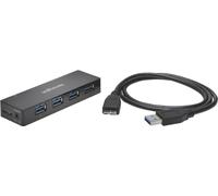 Kensington USB 3.0 4 Port Hub and Charging Black