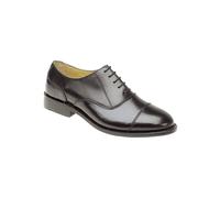 Kensington Wilson Mens Leather Lace-Up Breathable Formal Black Oxford Shoes