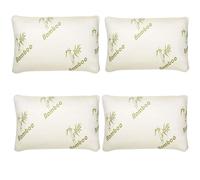 KENSINGTONS LUXURY BEDDING Natural Bamboo Pillows Side Sleepers Bed Pillow, Hotel Quality Pillows for Back Stomach, Hypoallergenic Breathable Washable Cover Pack of 4