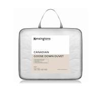 KENSINGTONS LUXURY BEDDING Premium Canadian Goose 100% Down King Size Duvet, White Cotton Cover 15 Tog Ideal for Winter Comfort