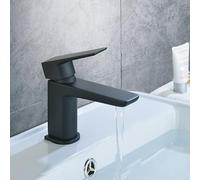 Kenson Matte Black Bathroom Cloakroom Basin Mono Mixer Tap