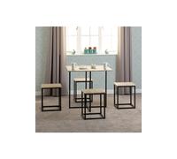 Seconique Kent 1 plus 4 Stowaway Dining Set in Sonoma Oak Effect/Black, none