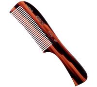 Kent 10T Large Handled Rake Comb 205mm - Wide-Tooth Detangling Comb for Women, Cellulose Acetate Handled for Wet or Dry Hair with Gentle Rounded Teeth