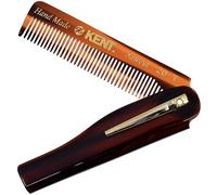 Kent 20T Handmade Folding Pocket Comb for Men, Fine Tooth Hair Comb Straightener for Everyday Grooming Styling Hair, Beard or Mustache, Use Dry or with Balms, Saw Cut Hand Polished, Made in England