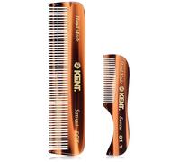 Kent 81T FOT Tortoiseshell Beard Pocket Comb Set for Men - Beard Kit for Travel and Home, Mustache Comb for Men, Mini Comb Beard Combs for Mens Grooming, Sawcut Hand polished Made in England